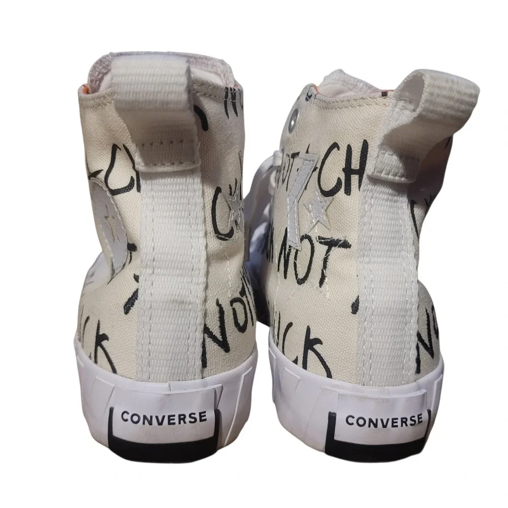 Converse UNT1TL3D Hi Not a Chuck Youth Boys 4 High‎ Top Sneakers Cream Orange